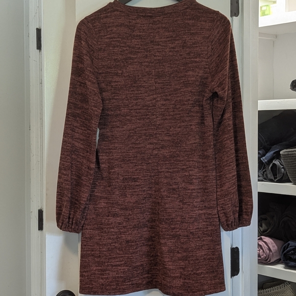 Altar'd State Burgundy Knit Top Swing Shift Dress LARGE NWT Soft Comfy NEW Tags - Picture 5 of 5